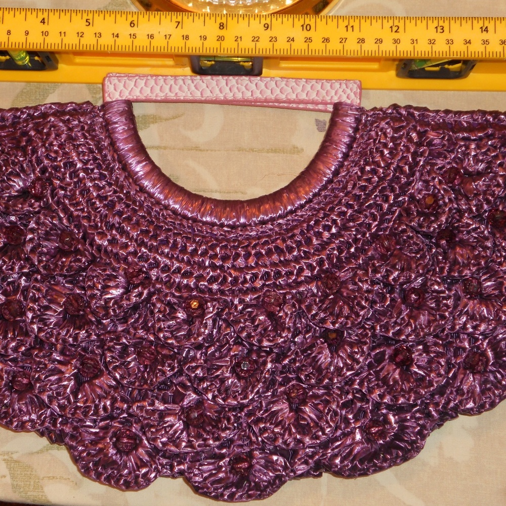 Purple Wicker purse. unused